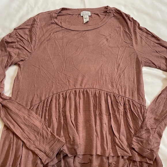 West of Melrose size medium blush ribbed long sleeve shirt - Picture 2 of 8